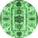 Round Oriental Emerald Green Modern Rug, abs3380emgrn