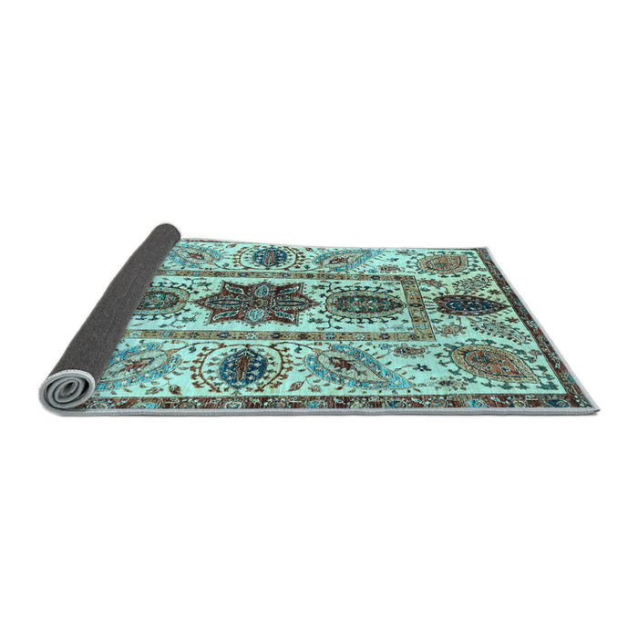 Sideview of Oriental Light Blue Modern Rug, abs3380lblu