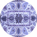 Round Oriental Blue Modern Rug, abs3380blu