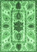 Machine Washable Oriental Emerald Green Modern Area Rugs, wshabs3380emgrn