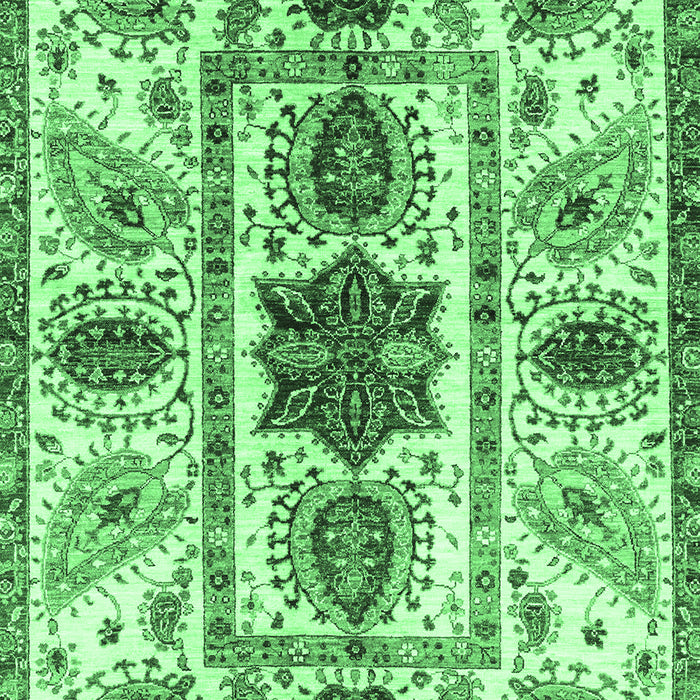 Machine Washable Oriental Emerald Green Modern Area Rugs, wshabs3380emgrn