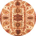 Round Oriental Orange Modern Rug, abs3380org