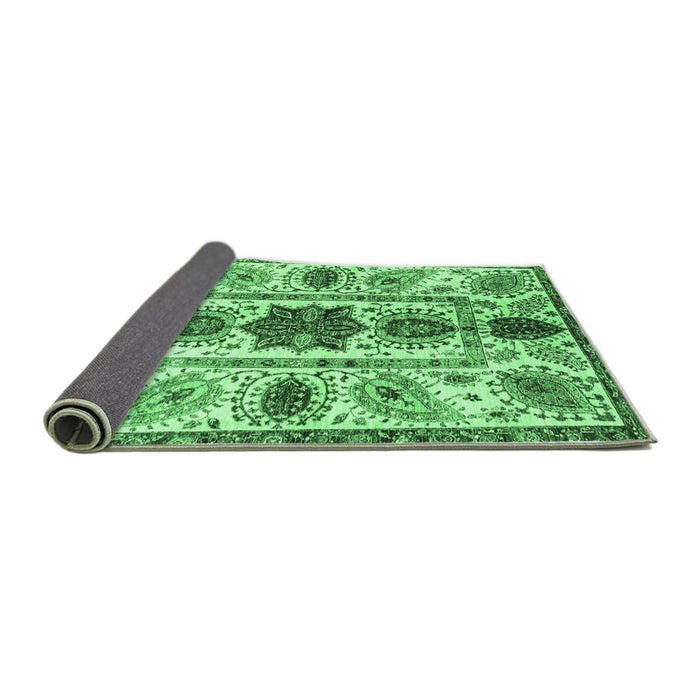 Sideview of Oriental Emerald Green Modern Rug, abs3380emgrn