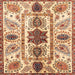 Square Abstract Chestnut Red Oriental Rug, abs3380