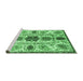 Sideview of Machine Washable Oriental Emerald Green Modern Area Rugs, wshabs3380emgrn