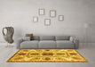 Machine Washable Oriental Yellow Modern Rug in a Living Room, wshabs3380yw