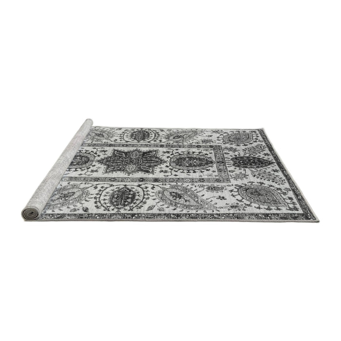 Sideview of Machine Washable Oriental Gray Modern Rug, wshabs3380gry