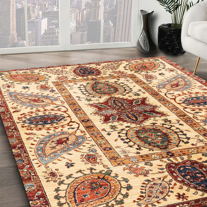 Machine Washable Abstract Chestnut Red Rug in a Family Room, wshabs3380