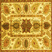 Square Oriental Yellow Modern Rug, abs3380yw