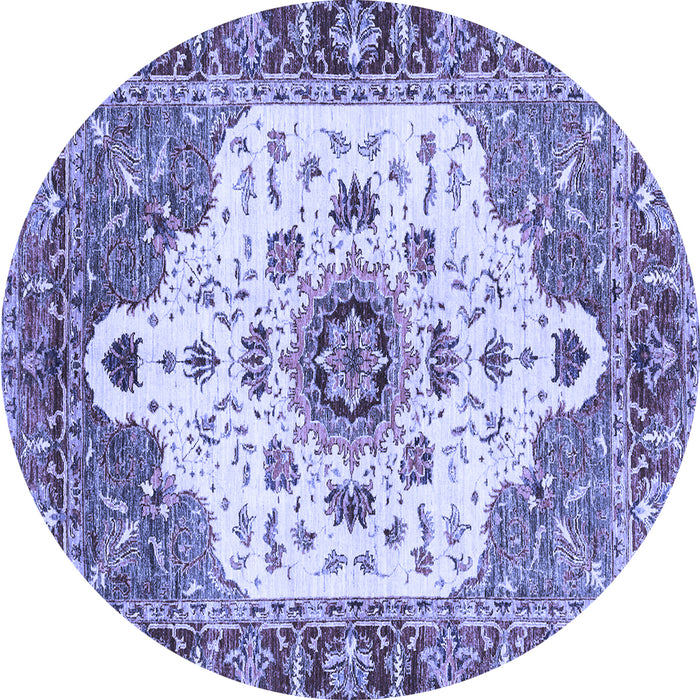 Round Oriental Blue Modern Rug, abs3381blu