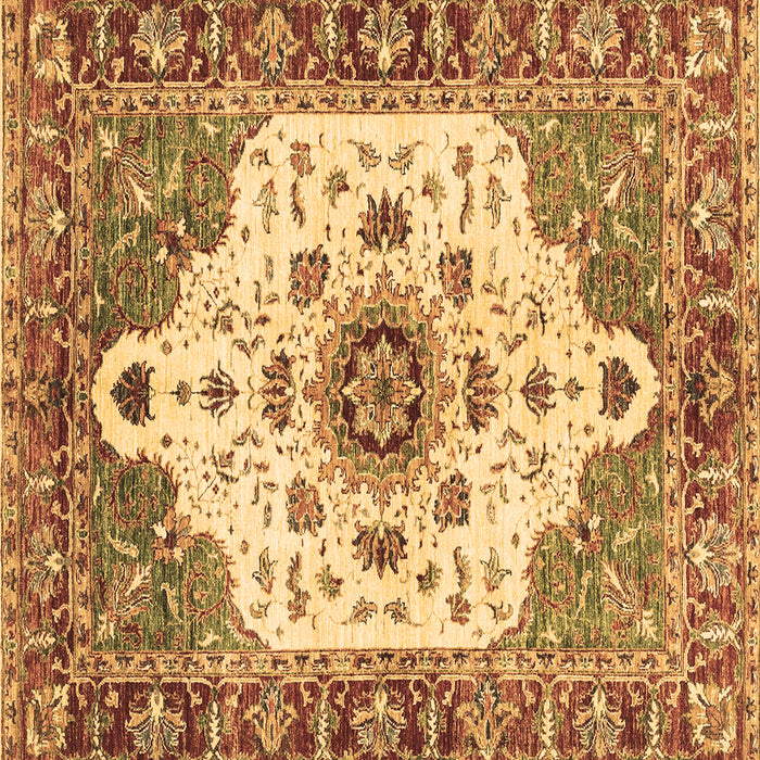 Square Machine Washable Oriental Brown Modern Rug, wshabs3381brn
