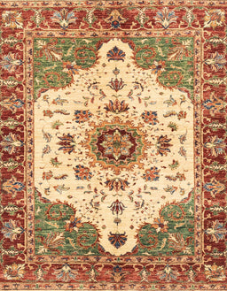 Abstract Yellow Orange Oriental Rug, abs3381