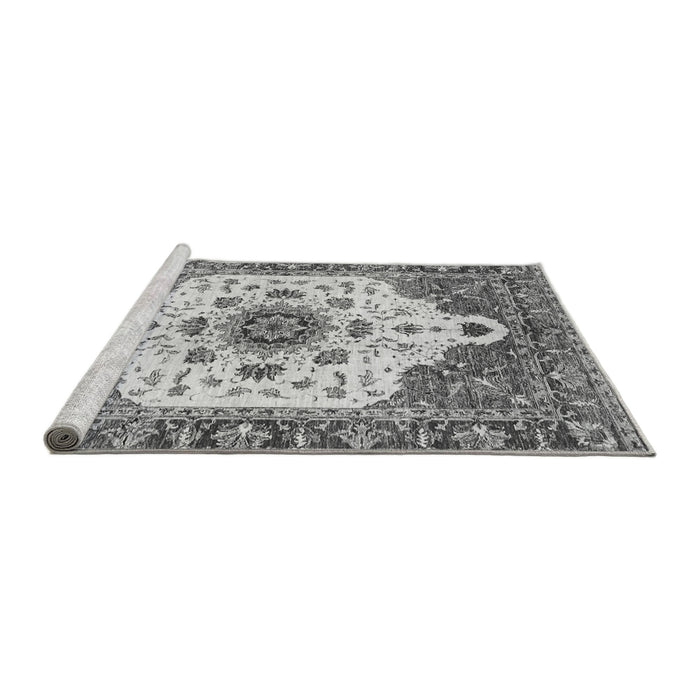 Sideview of Machine Washable Oriental Gray Modern Rug, wshabs3381gry