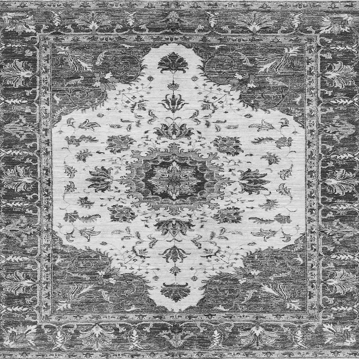 Square Machine Washable Oriental Gray Modern Rug, wshabs3381gry