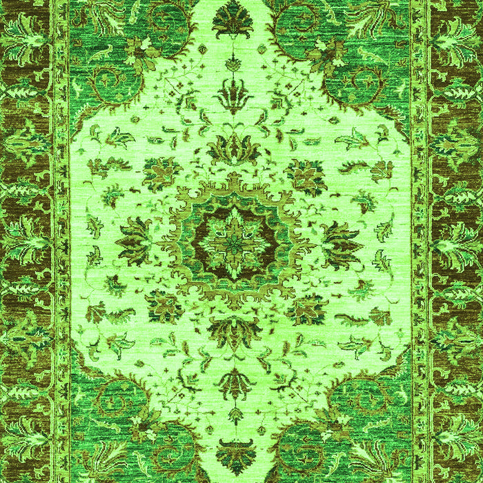Machine Washable Oriental Green Modern Area Rugs, wshabs3381grn
