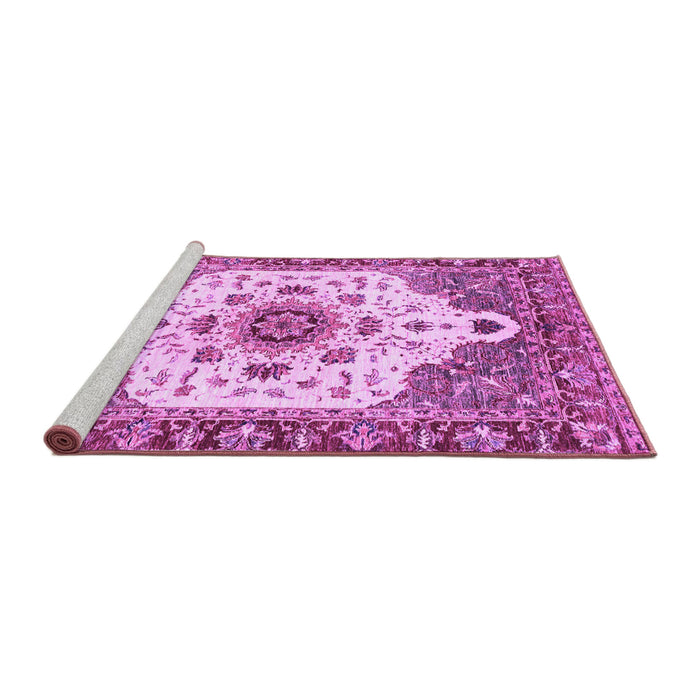 Sideview of Machine Washable Oriental Purple Modern Area Rugs, wshabs3381pur