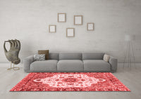 Machine Washable Oriental Red Modern Rug, wshabs3381red