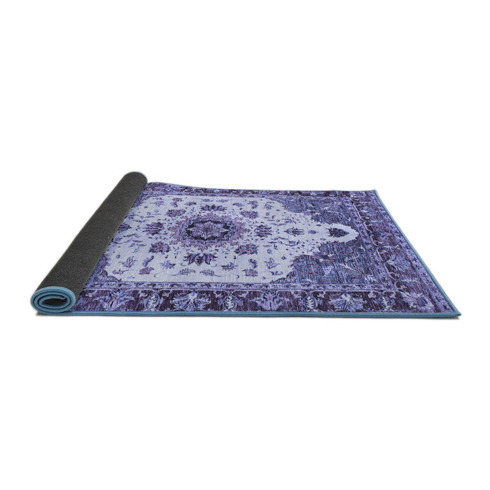 Sideview of Oriental Blue Modern Rug, abs3381blu
