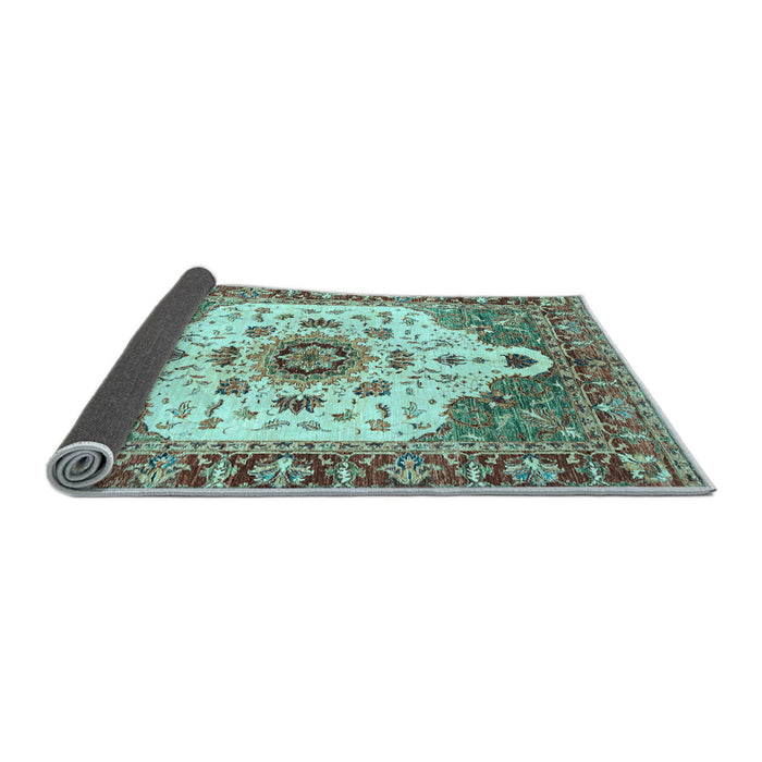 Sideview of Oriental Light Blue Modern Rug, abs3381lblu