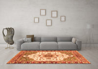 Machine Washable Oriental Orange Modern Rug, wshabs3381org