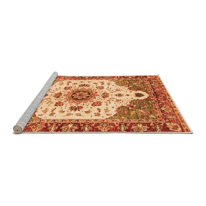Sideview of Machine Washable Oriental Orange Modern Area Rugs, wshabs3381org