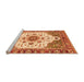 Sideview of Machine Washable Oriental Orange Modern Area Rugs, wshabs3381org