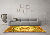 Machine Washable Oriental Yellow Modern Rug, wshabs3381yw