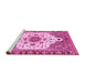 Sideview of Machine Washable Oriental Pink Modern Rug, wshabs3381pnk