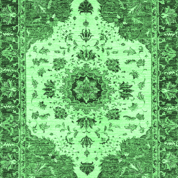 Machine Washable Oriental Emerald Green Modern Area Rugs, wshabs3381emgrn