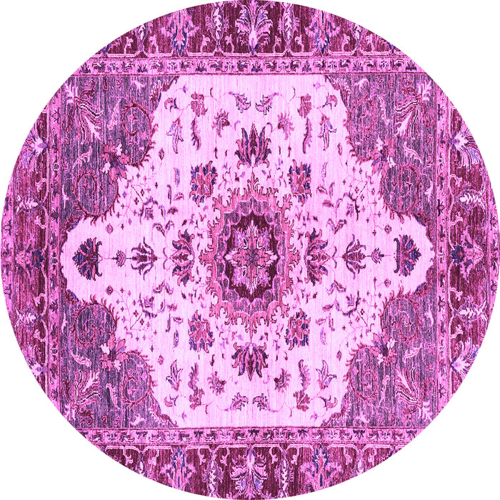 Round Oriental Purple Modern Rug, abs3381pur