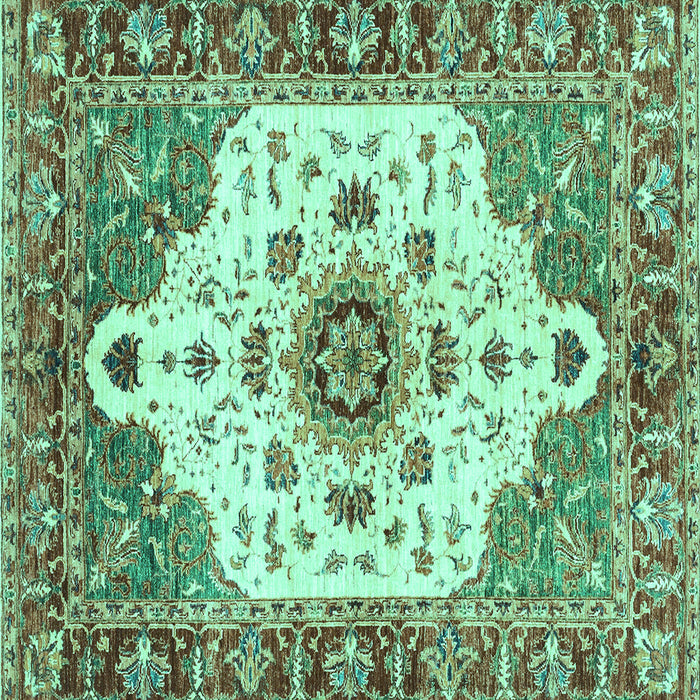 Square Oriental Turquoise Modern Rug, abs3381turq