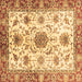 Square Machine Washable Oriental Brown Modern Rug, wshabs3382brn