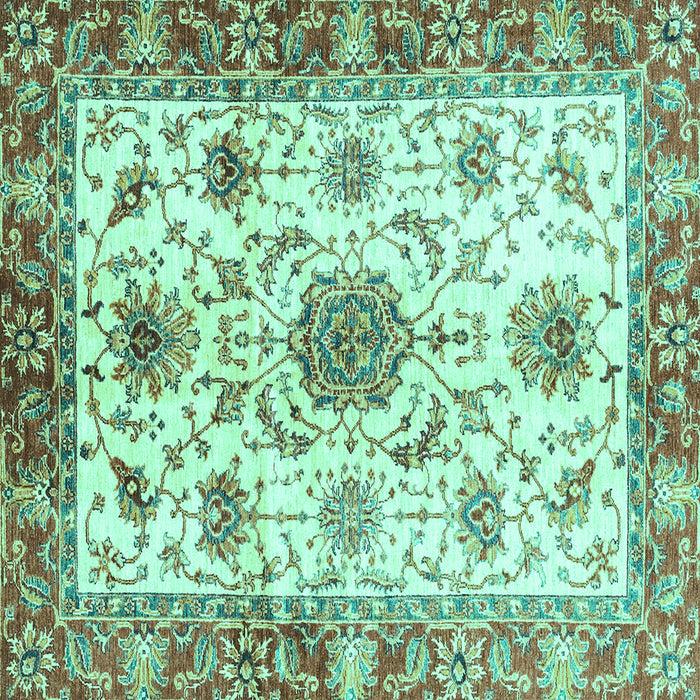 Square Oriental Turquoise Modern Rug, abs3382turq