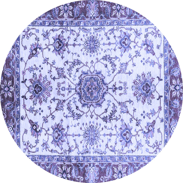 Round Oriental Blue Modern Rug, abs3382blu