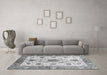 Machine Washable Oriental Gray Modern Rug in a Living Room,, wshabs3382gry