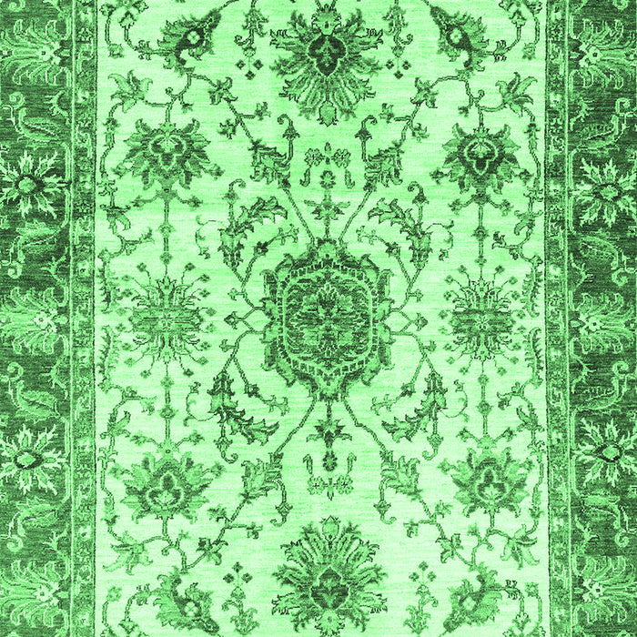Machine Washable Oriental Emerald Green Modern Area Rugs, wshabs3382emgrn