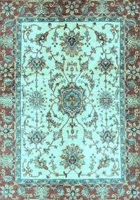 Oriental Light Blue Modern Rug, abs3382lblu