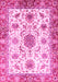 Machine Washable Oriental Pink Modern Rug, wshabs3382pnk