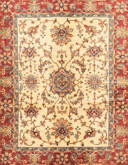 Abstract Mustard Yellow Oriental Rug, abs3382