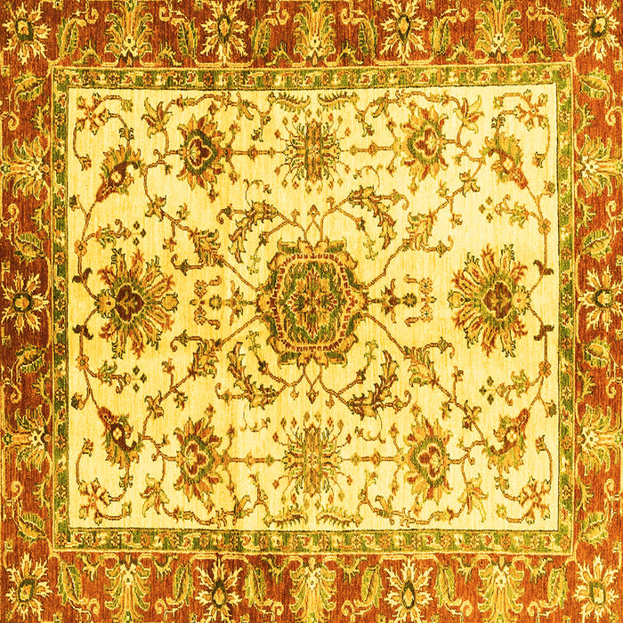 Square Oriental Yellow Modern Rug, abs3382yw