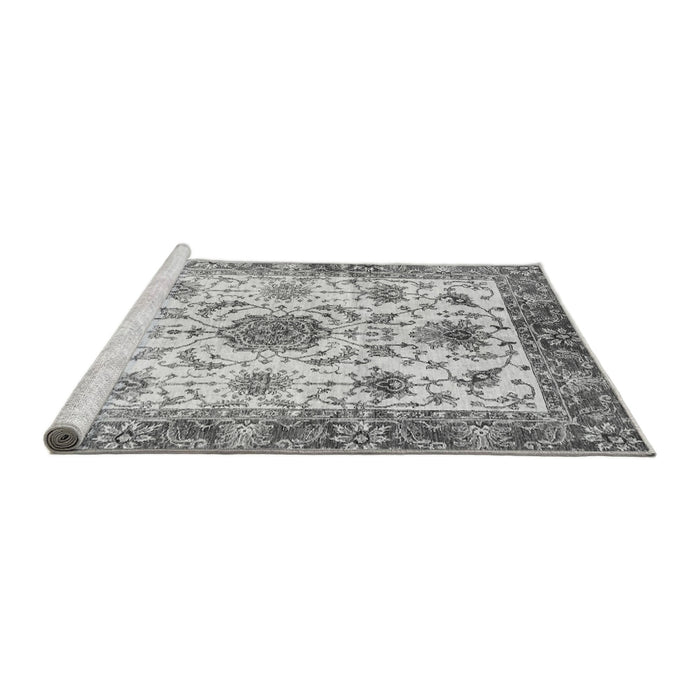 Sideview of Machine Washable Oriental Gray Modern Rug, wshabs3382gry