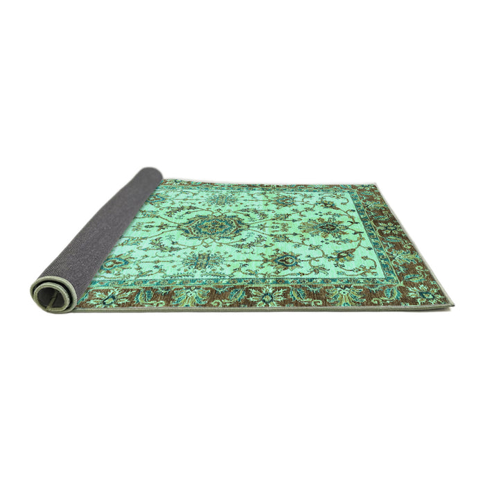 Sideview of Oriental Turquoise Modern Rug, abs3382turq
