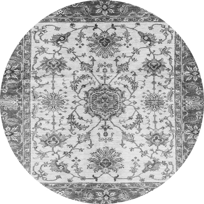 Round Oriental Gray Modern Rug, abs3382gry