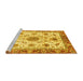 Sideview of Machine Washable Oriental Yellow Modern Rug, wshabs3382yw