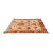 Sideview of Machine Washable Oriental Orange Modern Area Rugs, wshabs3382org