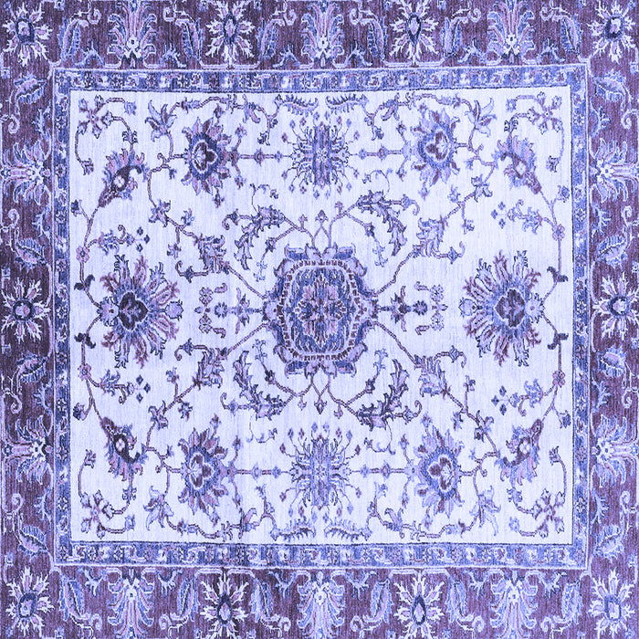 Square Machine Washable Oriental Blue Modern Rug, wshabs3382blu