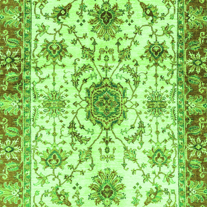 Machine Washable Oriental Green Modern Area Rugs, wshabs3382grn