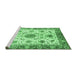 Sideview of Machine Washable Oriental Emerald Green Modern Area Rugs, wshabs3382emgrn