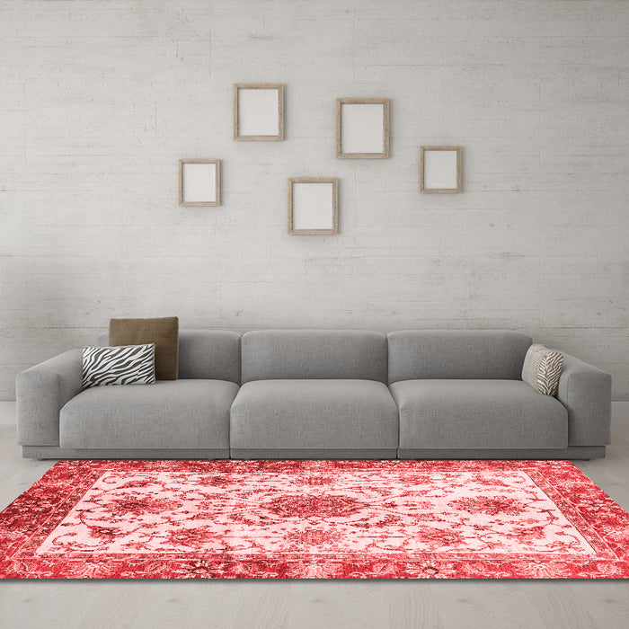 Modern Red Washable Rugs