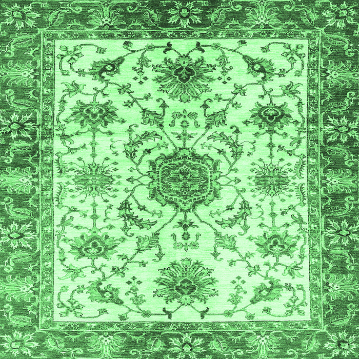 Square Oriental Emerald Green Modern Rug, abs3382emgrn